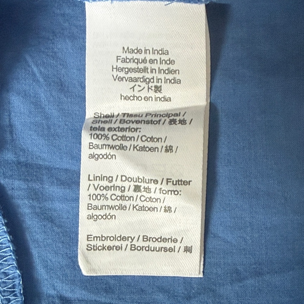 J. Crew blue embroidered eyelet shirt dress - Picture 5 of 6